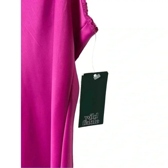 1683. WILD FABLE MINI LENGTH SLIP DRESS SIZE SMALL HOT PINK IN COLOR OPEN BACK - Picture 5 of 10